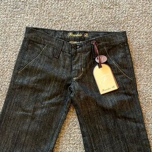 Frankie B jeans. Black with gold accents size 2